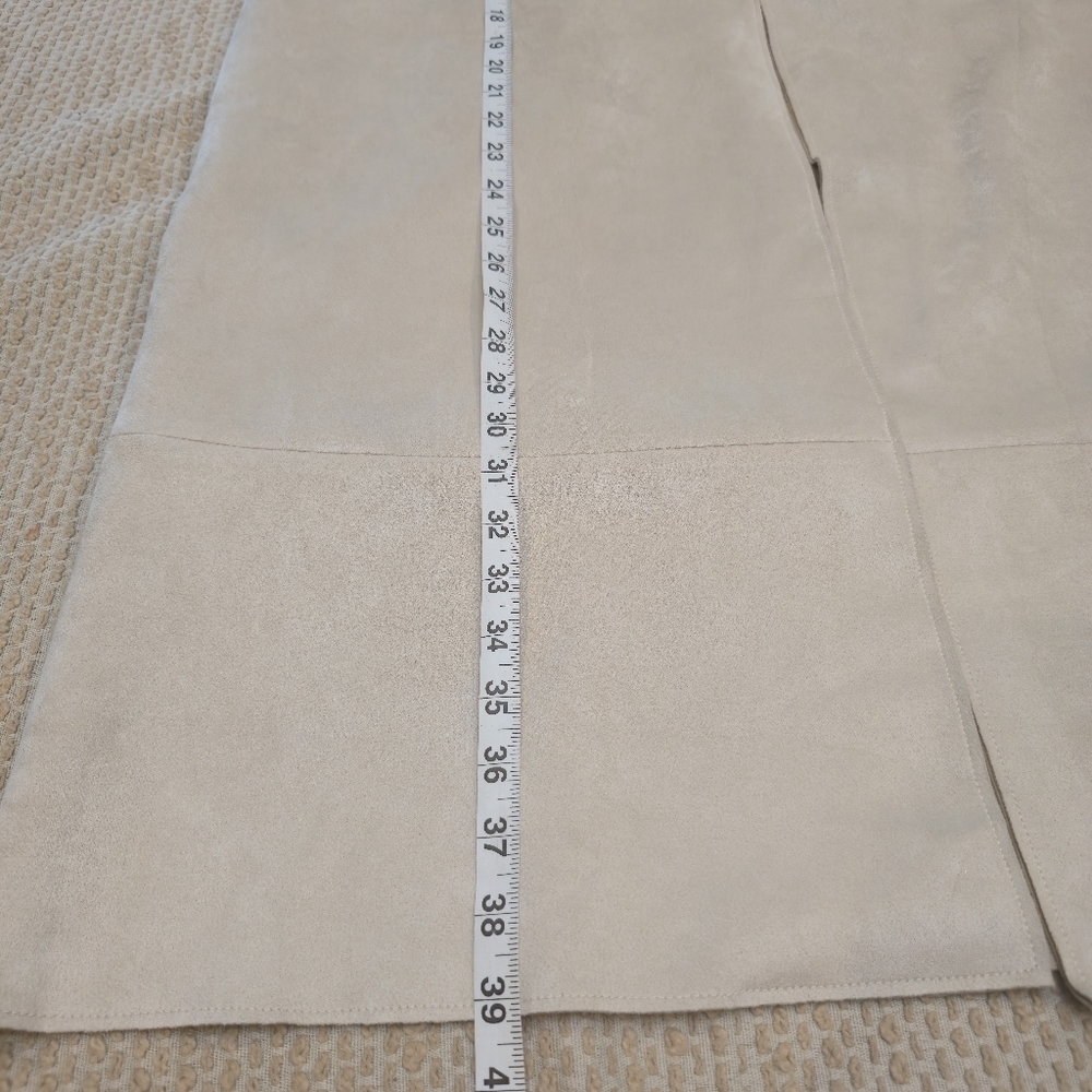 Marc New York OPEN JACKET MICROSUEDE cream ivory off-white pale beige Size Large - Picture 15 of 17